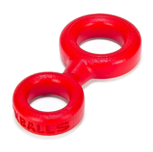 8 Ball Cockring With Attached Ball Ring  Ox Balls - Red OX-1076-RED