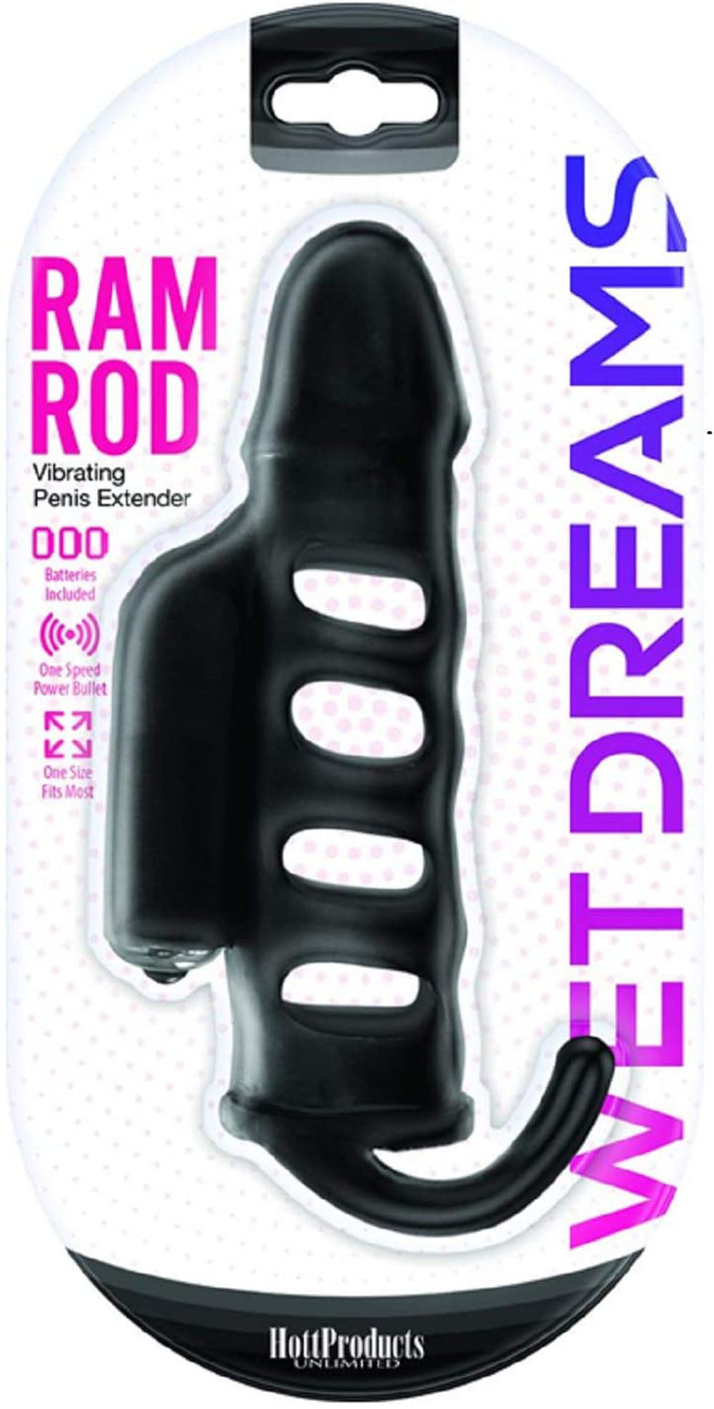 Ram Rod Vibrating Penis Extender - Black