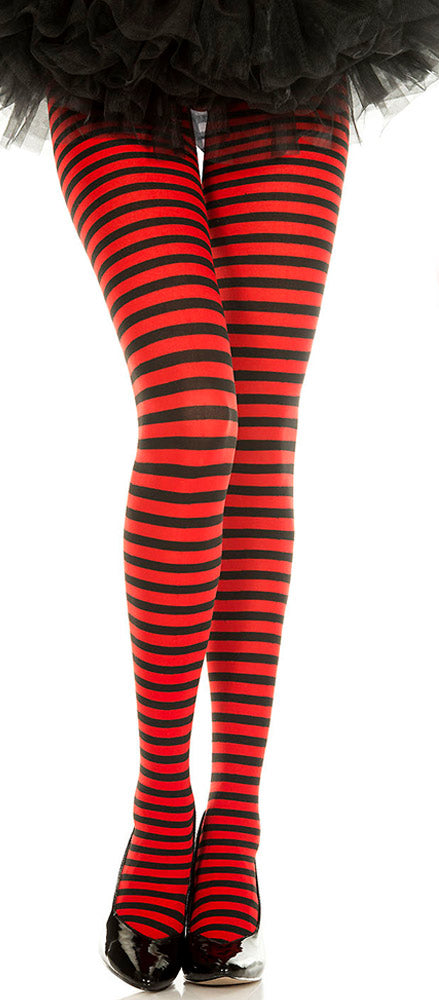 Striped Tights - One Size - Black/red – Not Very Vanilla