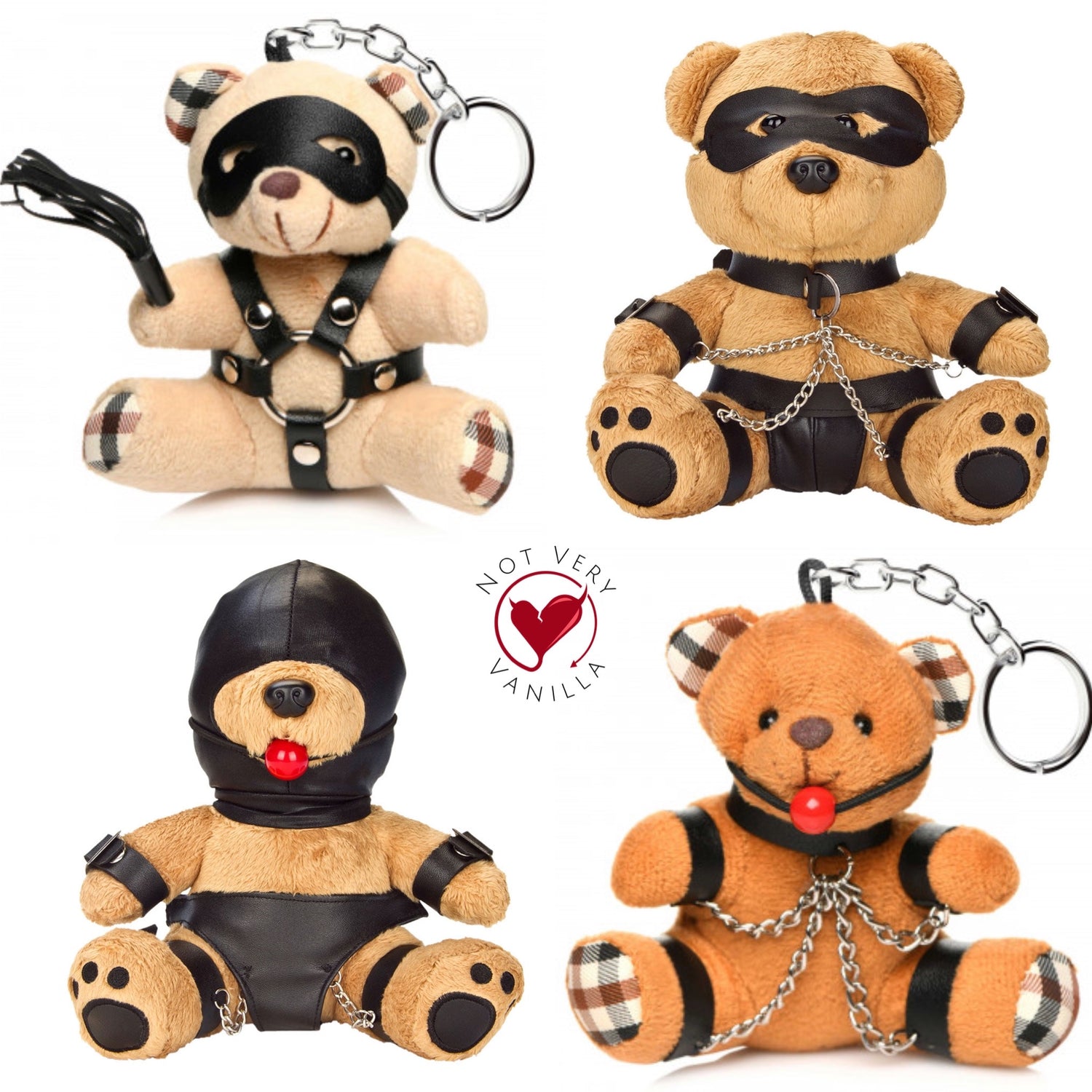 BDSM Teddy Bears and Teddy Bear keychains - Not Very Vanilla