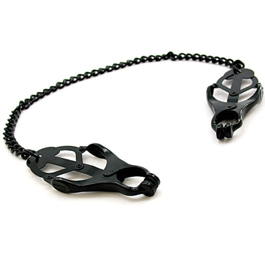 H2H Nipple Clamps Jaws W/Chain (Black) - Not Very Vanilla