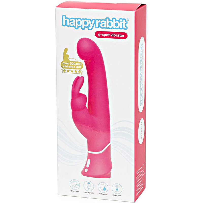 Happy Rabbit G-Spot Rechargeable Silicone Rabbit Vibrator Pink - Not Very Vanilla