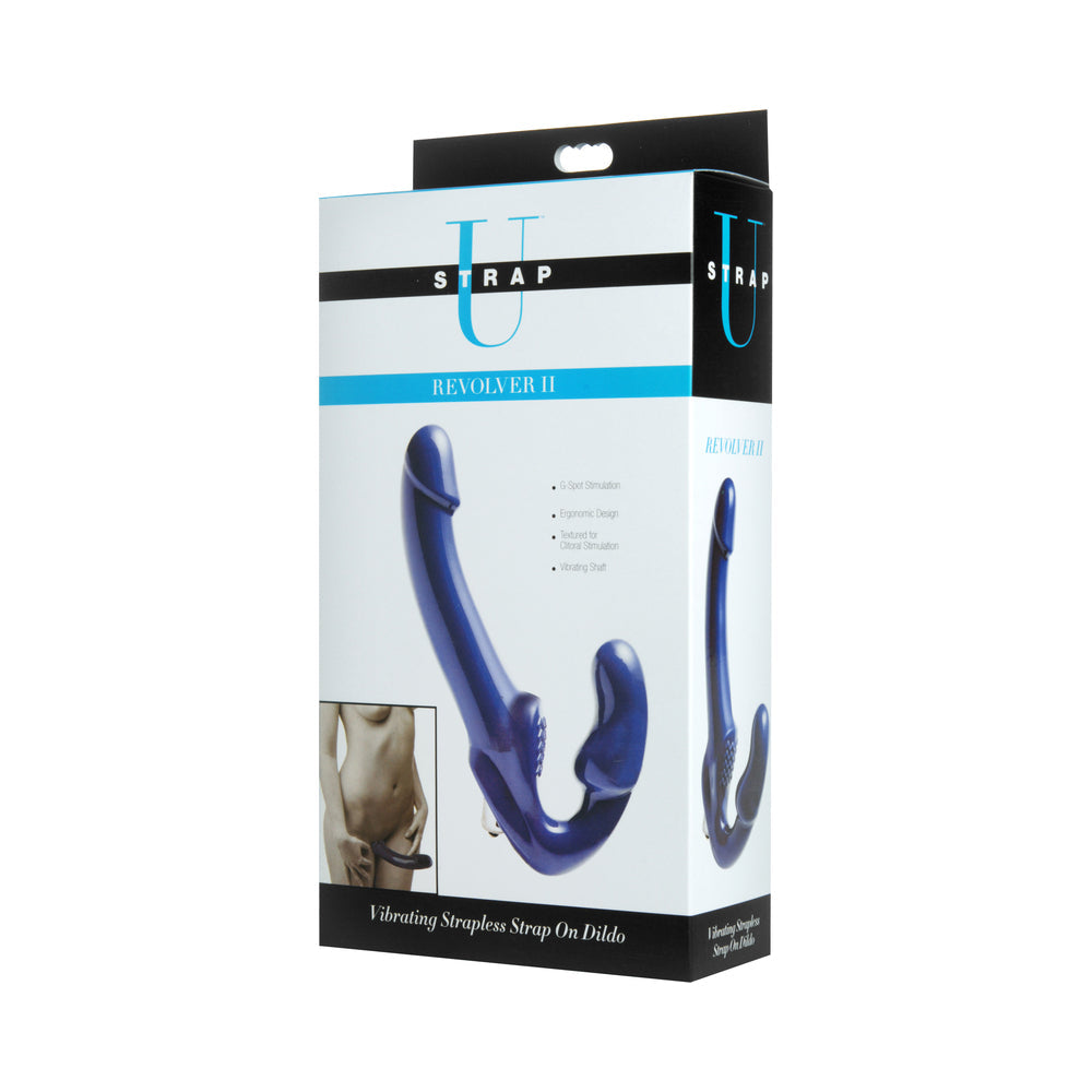 Strap U Revolver II Strapless Strap On Dildo (Blue) - Not Very Vanilla