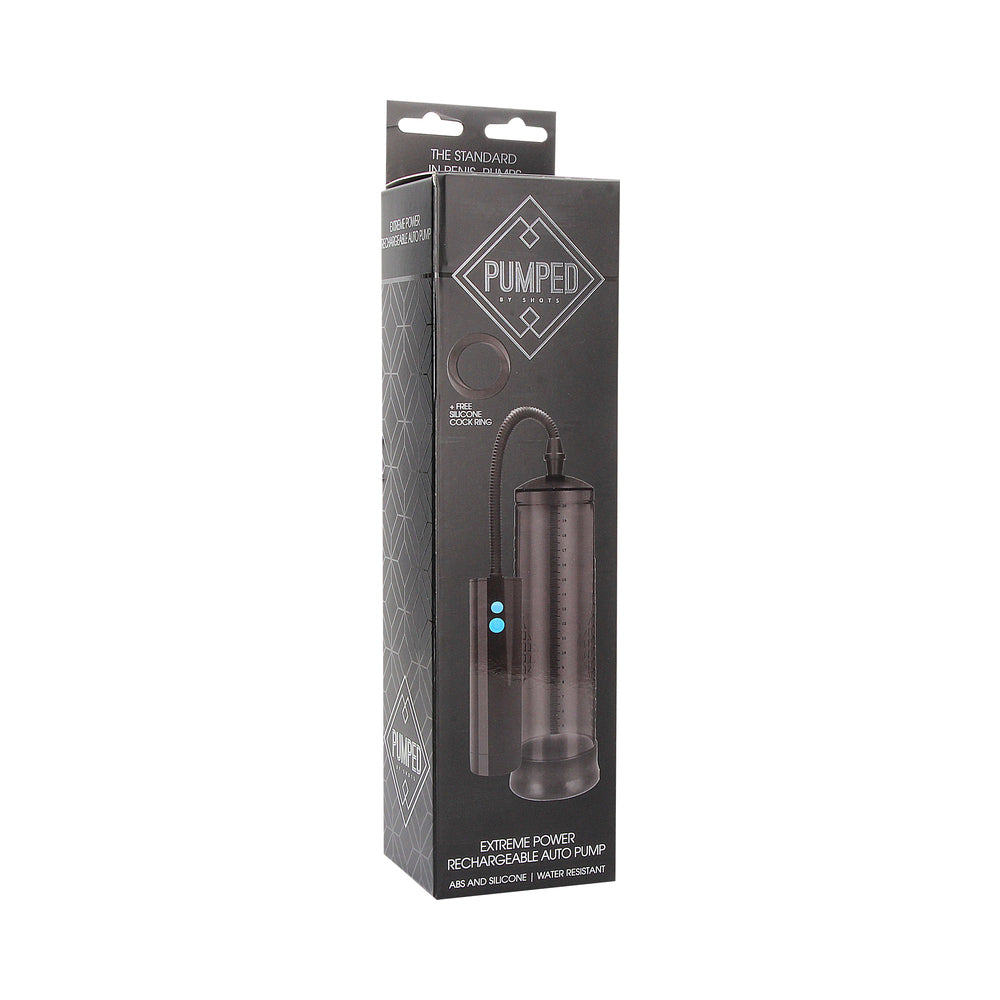 Shots Pumped Extreme Power Rechargeable Automatic Penis Pump Black - Not Very Vanilla