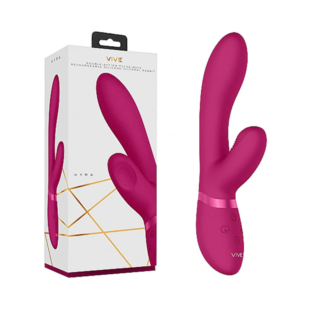 VIVE KYRA Rechargeable Pulse-Wave Silicone Rabbit Vibrator Pink - Not Very Vanilla