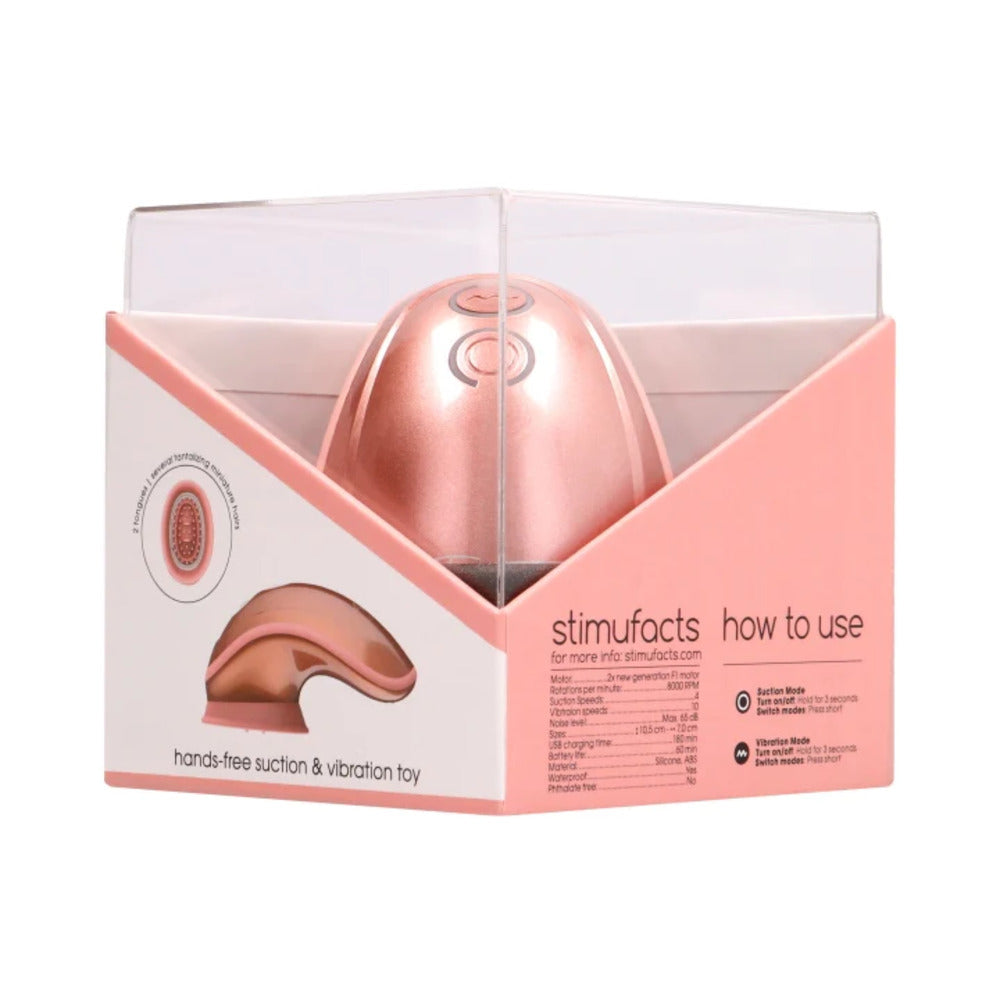 Shots Twitch Innovation Rechargeable Hands-Free Suction & Vibration Toy Rose Gold - Not Very Vanilla