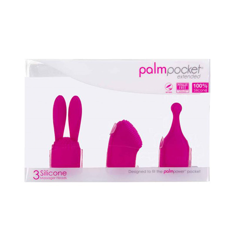 PalmPocket Extended Silicone Massage Heads 3-pack - Not Very Vanilla