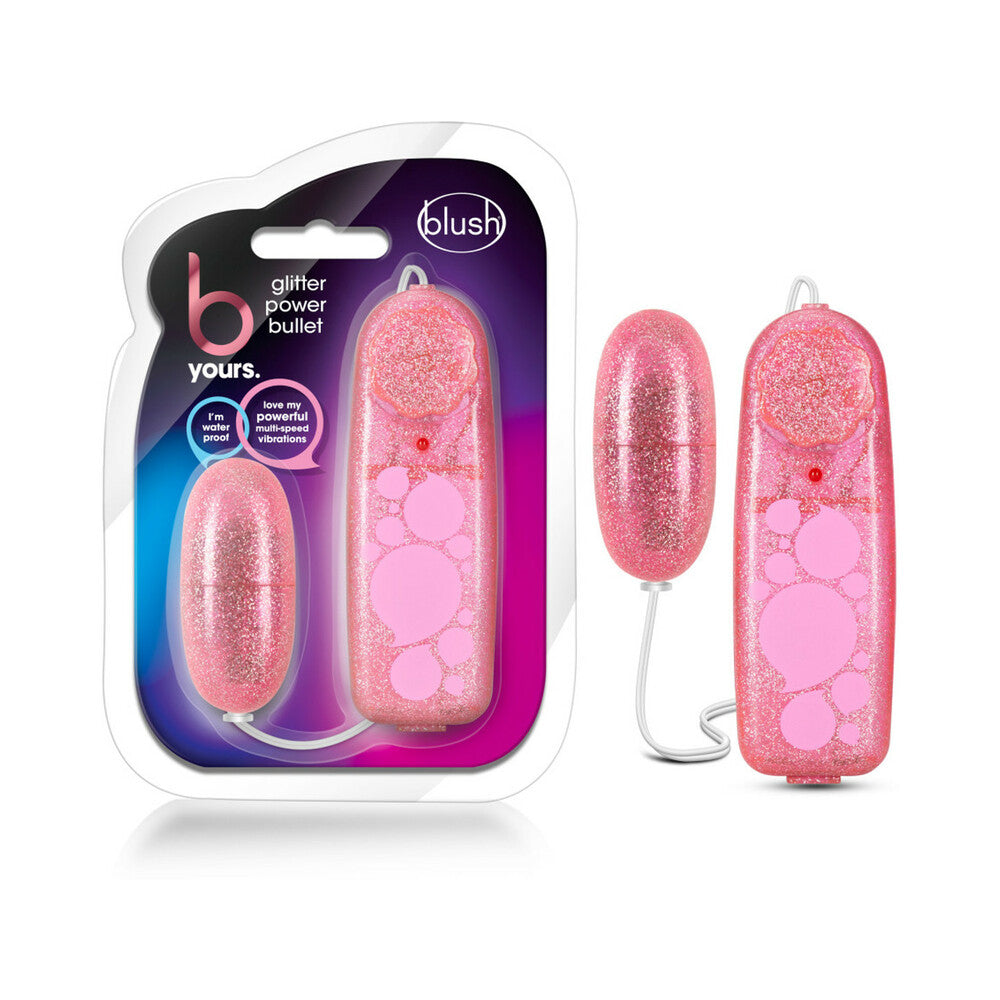 Blush B Yours Glitter Power Bullet Remote-Controlled Egg Vibrator Pink - Not Very Vanilla