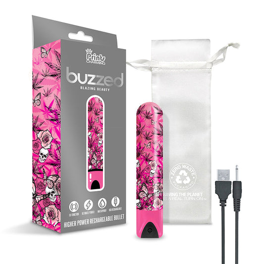 Prints Charming Buzzed Rechargeable Bullet - Blazing Beauty - Pink - Not Very Vanilla