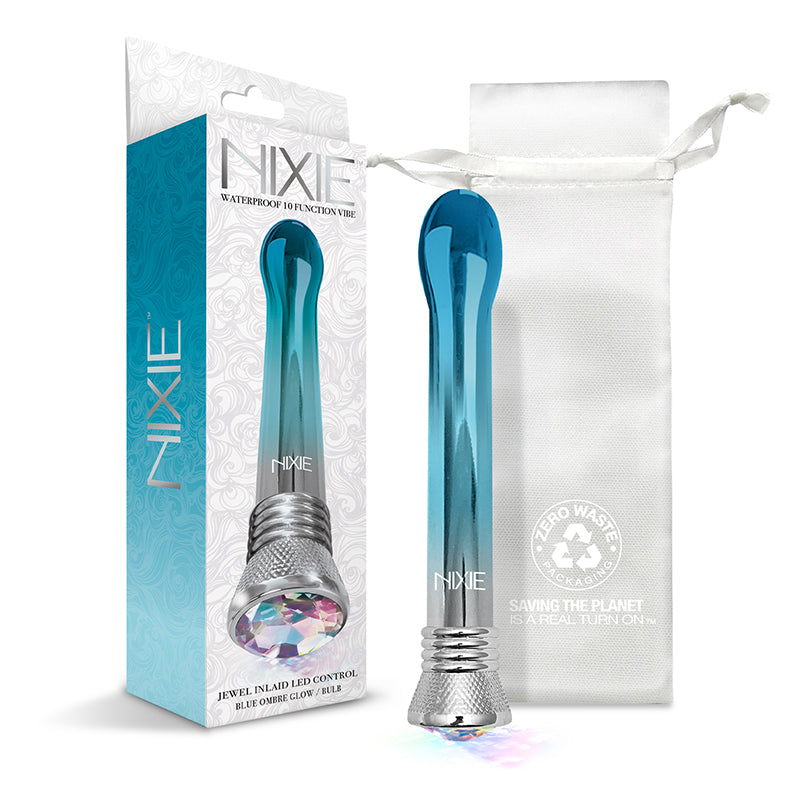 Nixie Waterproof 10-Function Bulb Vibe - Blue Ombre Glow - Not Very Vanilla