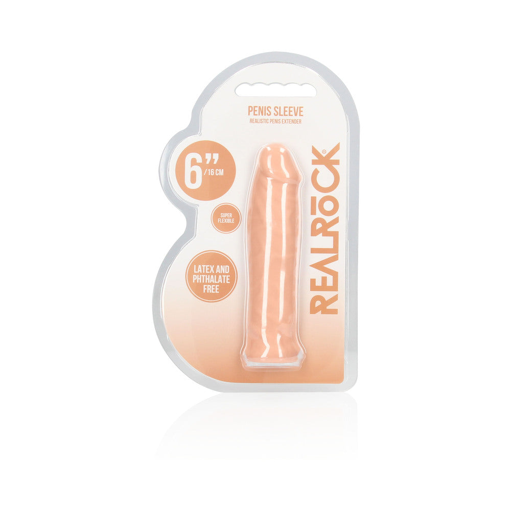 RealRock Realistic 6 in. Penis Sleeve Extender Beige - Not Very Vanilla