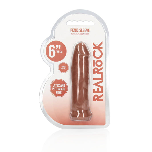 RealRock Realistic 6 in. Penis Sleeve Extender Tan - Not Very Vanilla