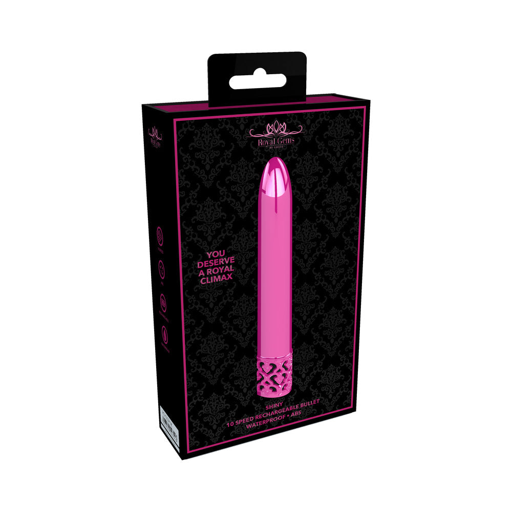 Shots Royal Gems Shiny Rechargeable ABS Bullet Vibrator Pink - Not Very Vanilla