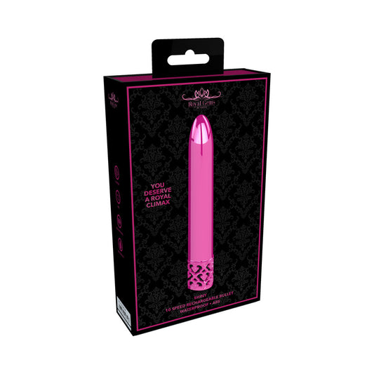 Shots Royal Gems Shiny Rechargeable ABS Bullet Vibrator Pink - Not Very Vanilla