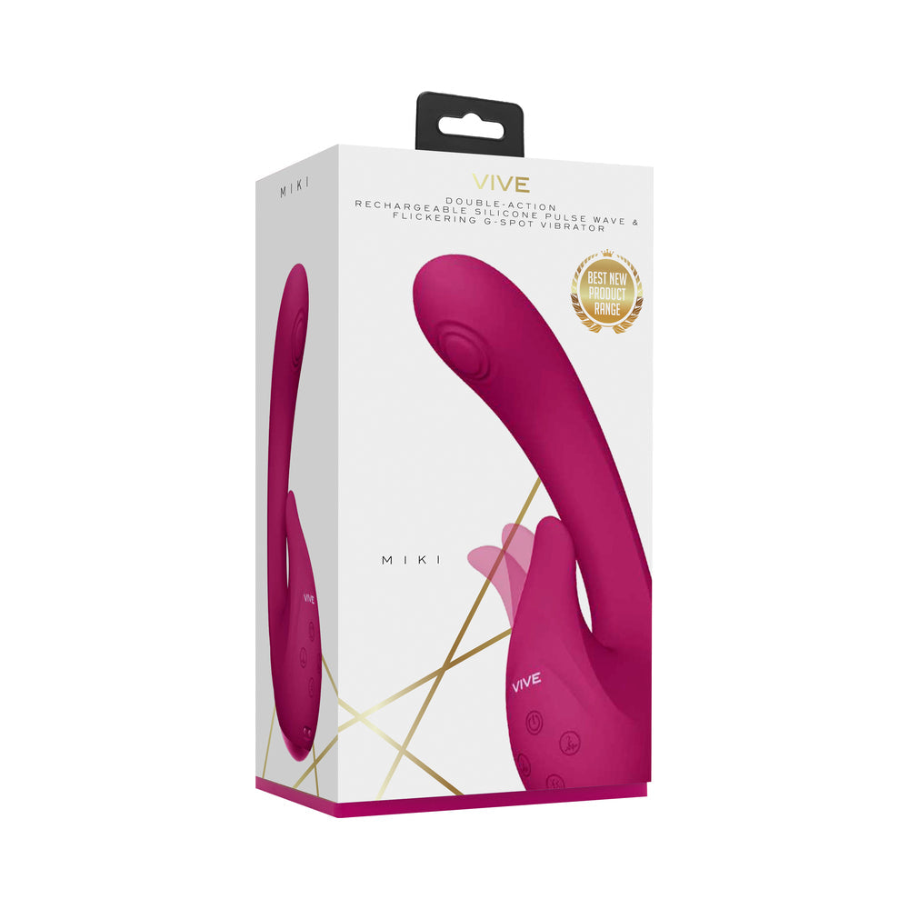 VIVE MIKI Rechargeable Pulse Wave & Flickering Dual Stimulation G-Spot Vibrator Pink - Not Very Vanilla