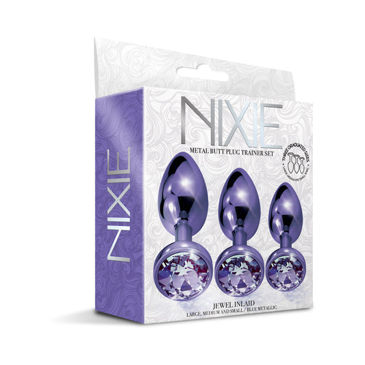 Nixie Metal Butt Plug Trainer Set 3-Piece Purple Metallic - Not Very Vanilla