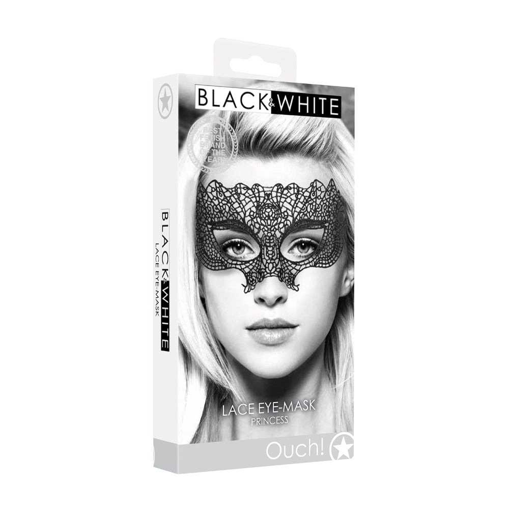 Ouch! Black & White Princess Lace Eye Mask Black - Not Very Vanilla