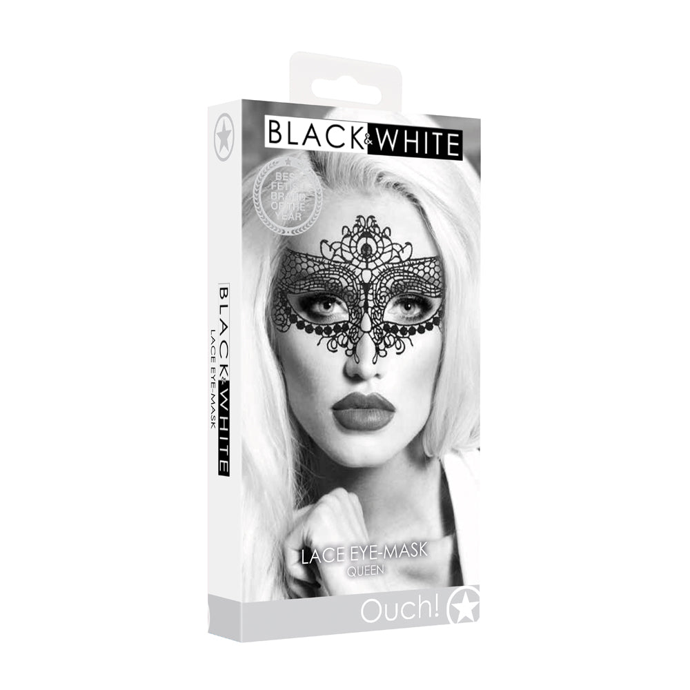 Ouch! Black & White Queen Lace Eye Mask Black - Not Very Vanilla