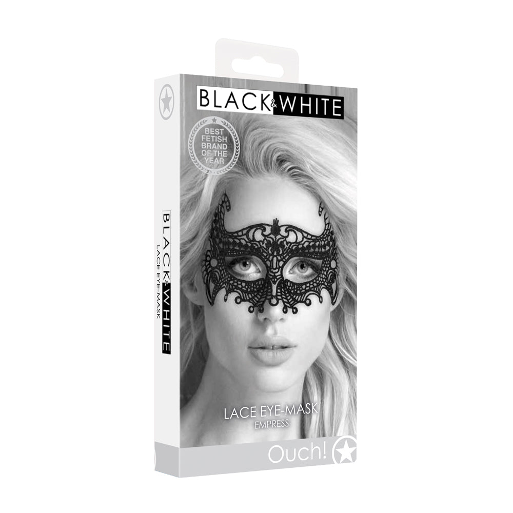 Ouch! Black & White Empress Lace Eye Mask Black - Not Very Vanilla