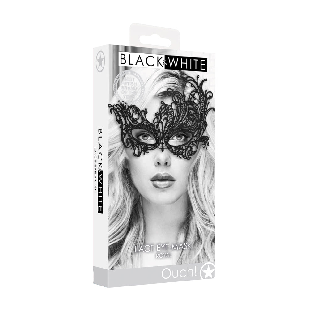 Ouch! Black & White Royal Lace Eye Mask Black - Not Very Vanilla