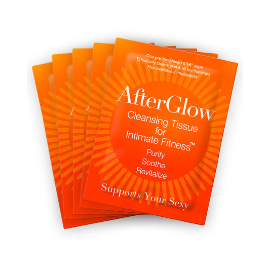 AfterGlow Cleansing Tissues for Intimate Fitness Singles 50-Pack - Not Very Vanilla