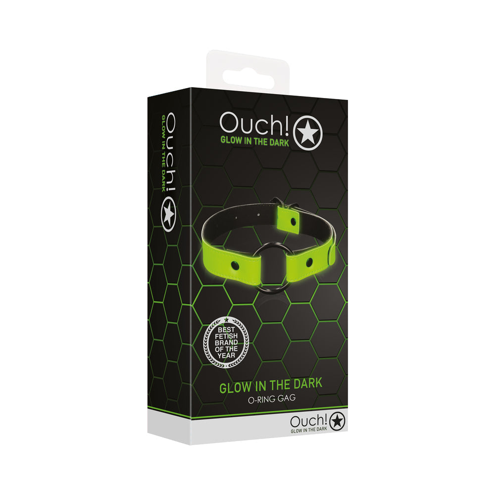 Ouch! Glow in the Dark O-Ring Gag Neon Green - Not Very Vanilla