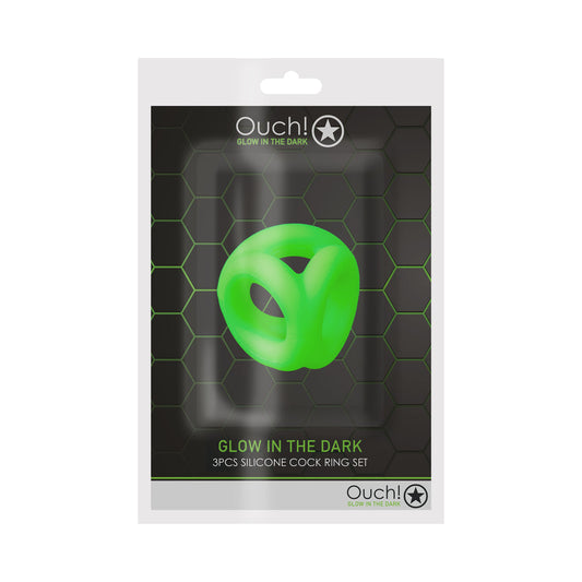 Ouch! Glow in the Dark Silicone Cock & Ball Sling Neon Green - Not Very Vanilla