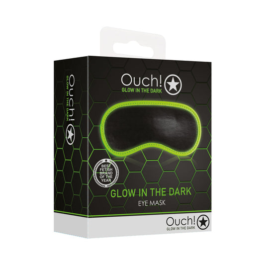 Ouch! Glow in the Dark Eye Mask Black/Neon Green - Not Very Vanilla