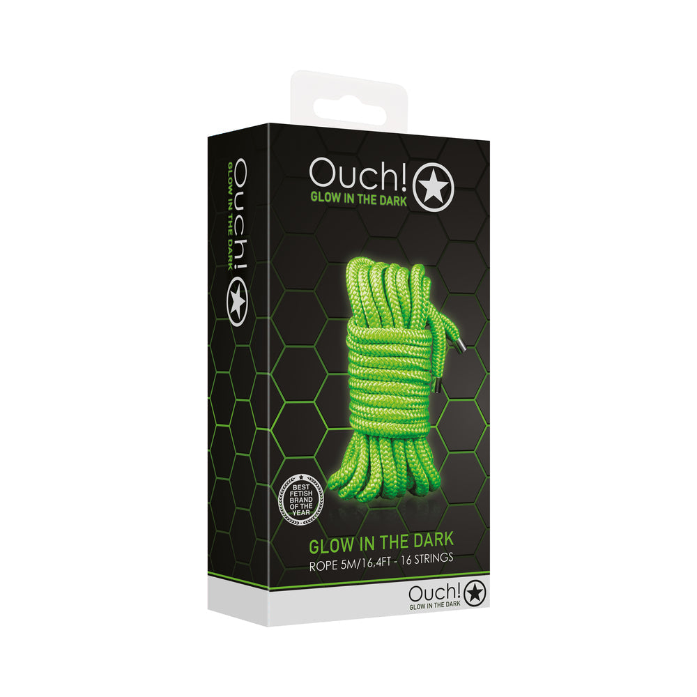 Ouch! Glow in the Dark Rope 5 m / 16 ft. Neon Green - Not Very Vanilla