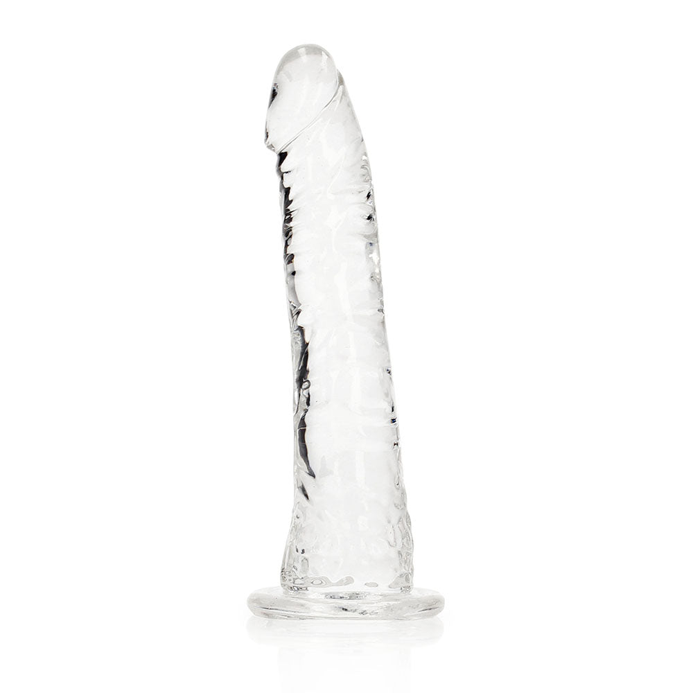 RealRock Crystal Clear Slim 6 in. Dildo Clear - Not Very Vanilla