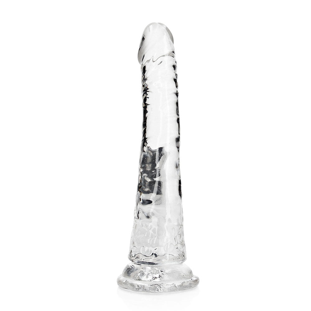 RealRock Crystal Clear Slim 7 in. Dildo Clear - Not Very Vanilla