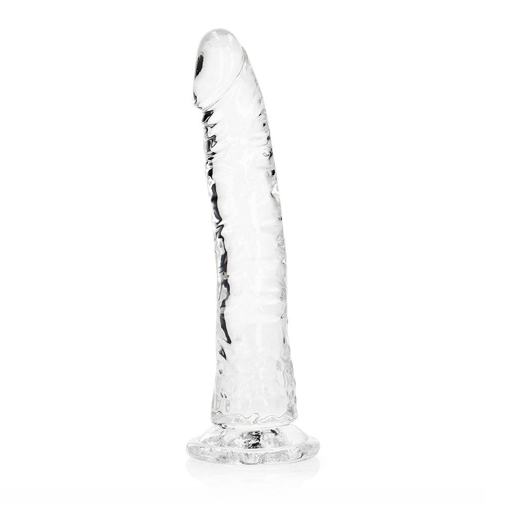 RealRock Crystal Clear Slim 8 in. Dildo Clear - Not Very Vanilla