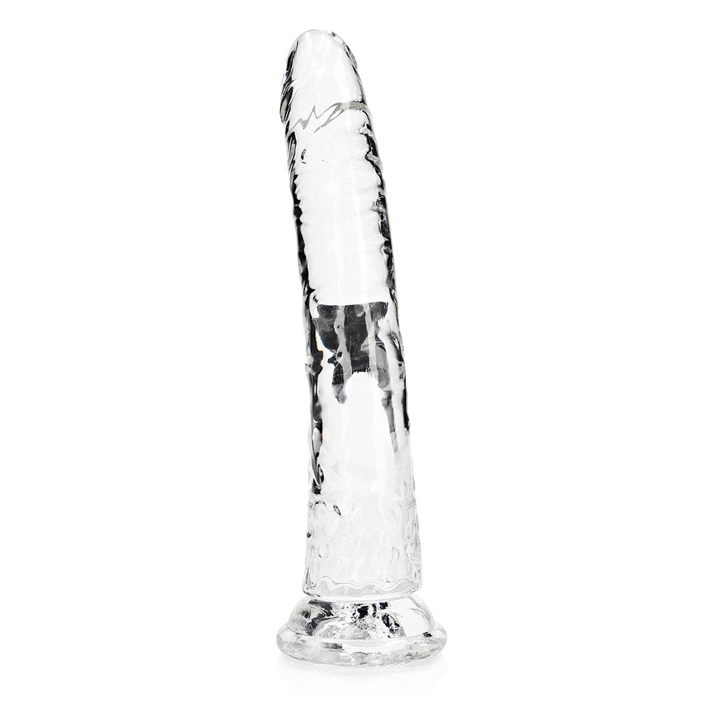 RealRock Crystal Clear Slim 10 in. Dildo Clear - Not Very Vanilla