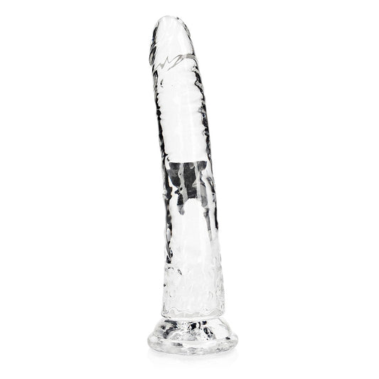 RealRock Crystal Clear Slim 10 in. Dildo Clear - Not Very Vanilla