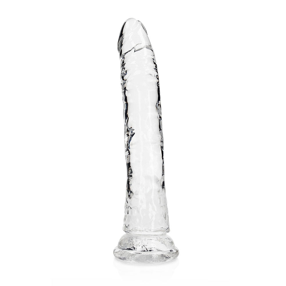 RealRock Crystal Clear Slim 11 in. Dildo Clear - Not Very Vanilla