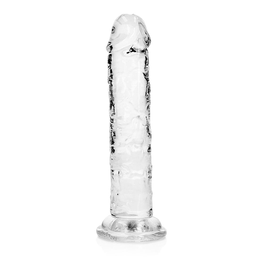 RealRock Crystal Clear Straight 6 in. Dildo Without Balls Clear - Not Very Vanilla