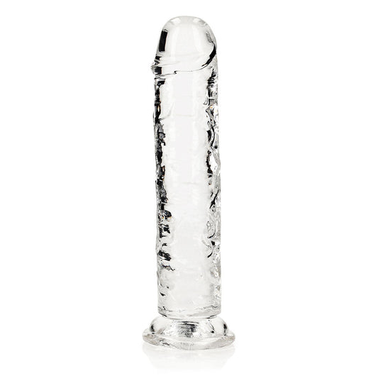 RealRock Crystal Clear Straight 8 in. Dildo Without Balls Clear - Not Very Vanilla