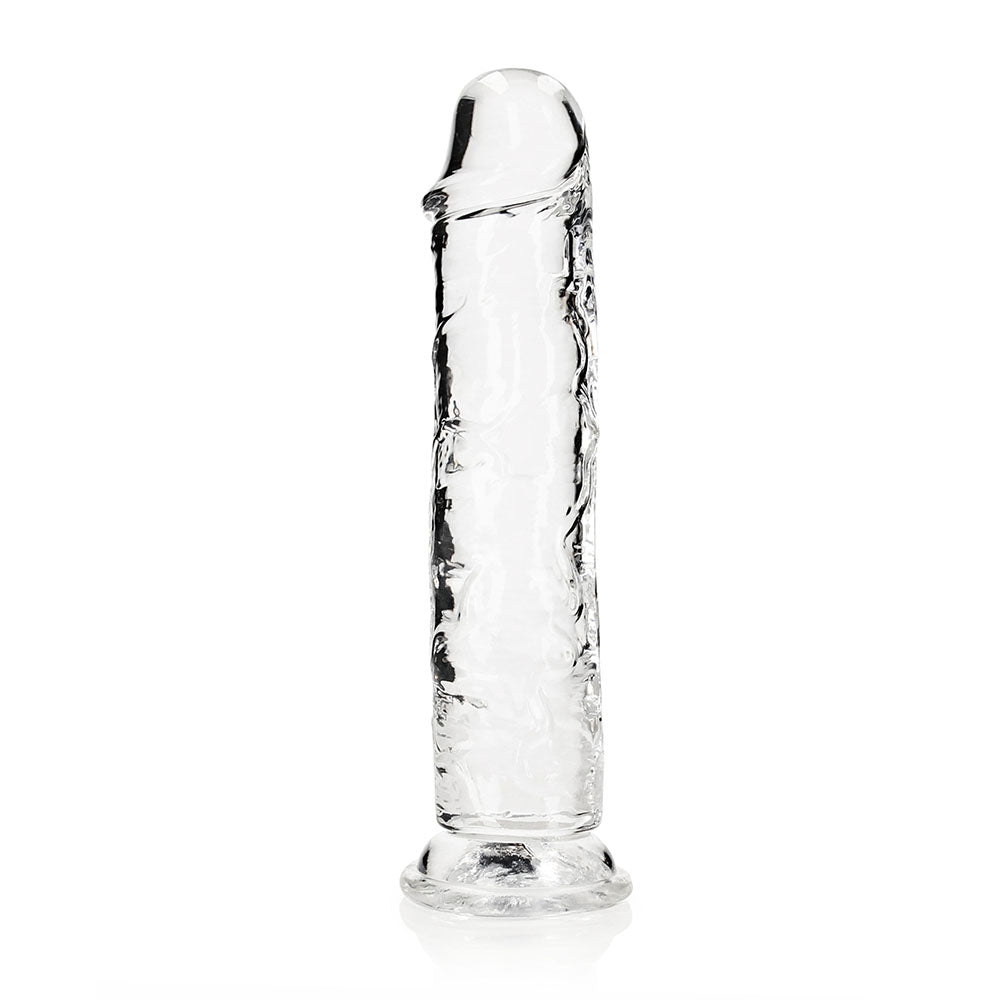 RealRock Crystal Clear Straight 10 in. Dildo Without Balls Clear - Not Very Vanilla