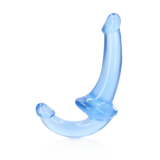 RealRock Crystal Clear 6 in. Strapless Strap-On Dildo Blue - Not Very Vanilla