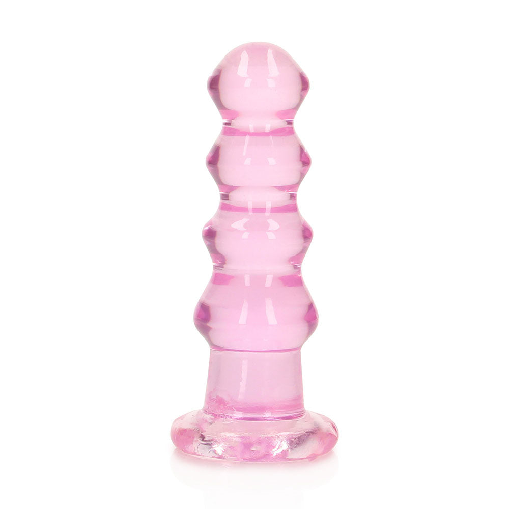 RealRock Crystal Clear Curvy 5.5 in. Dildo/Plug Pink - Not Very Vanilla