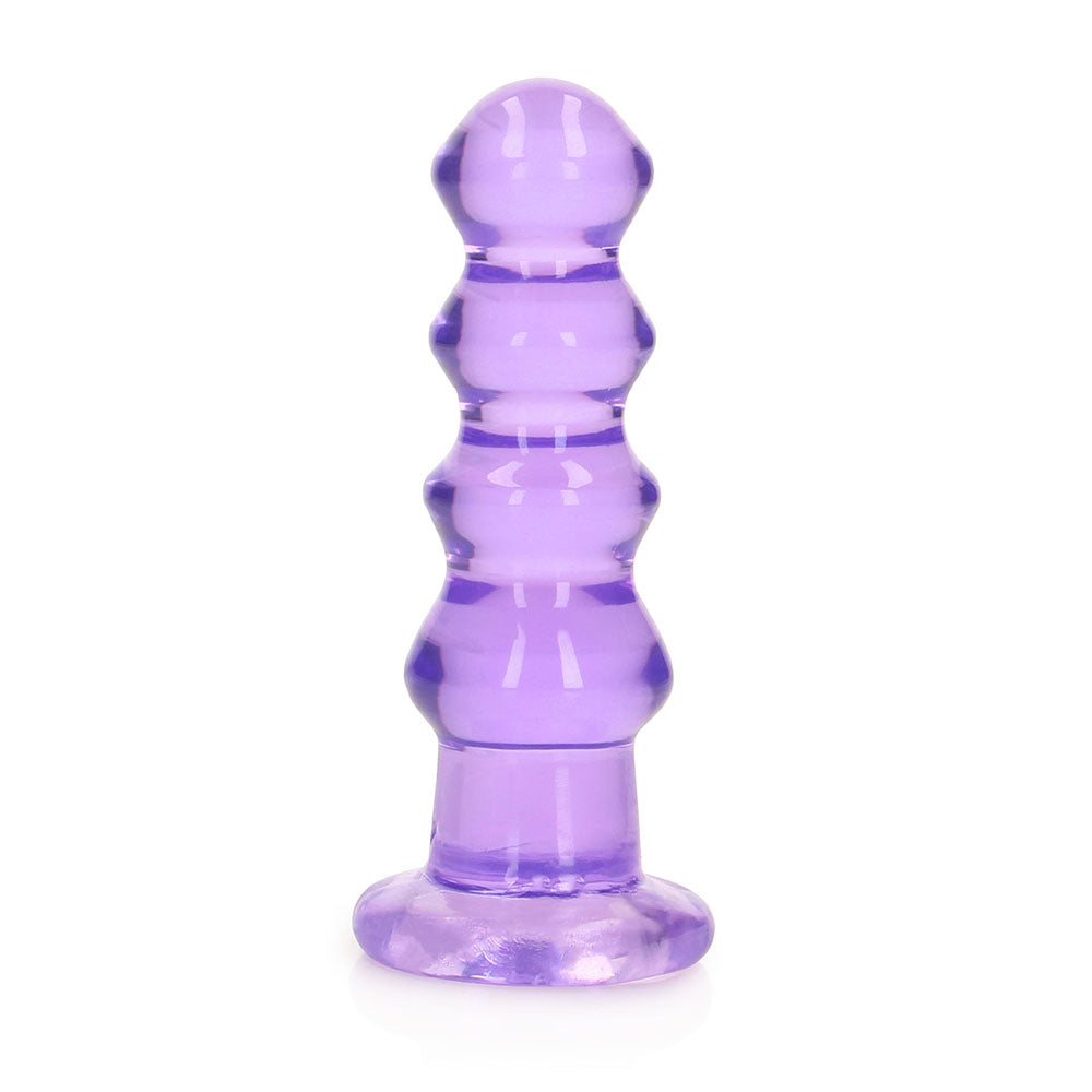 RealRock Crystal Clear Curvy 5.5 in. Dildo/Plug Purple - Not Very Vanilla