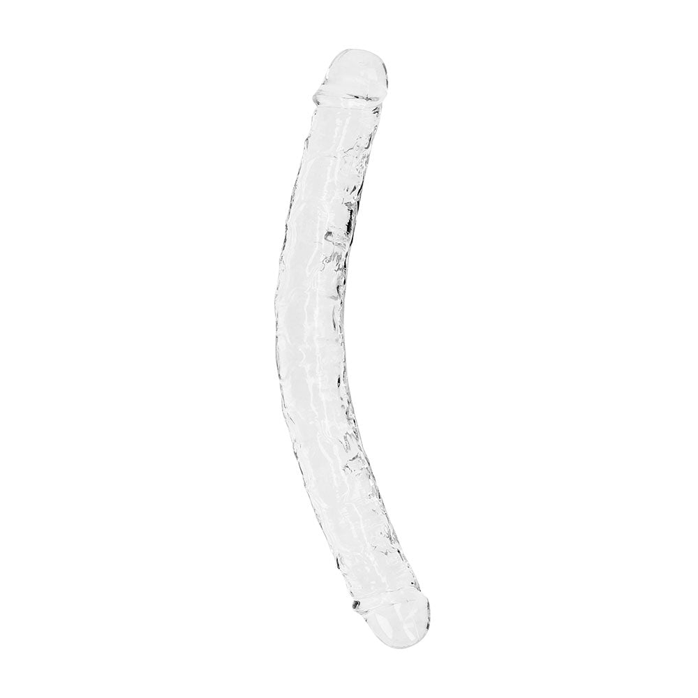 RealRock Crystal Clear Double Dong 13 in. Dual-Ended Dildo Clear - Not Very Vanilla