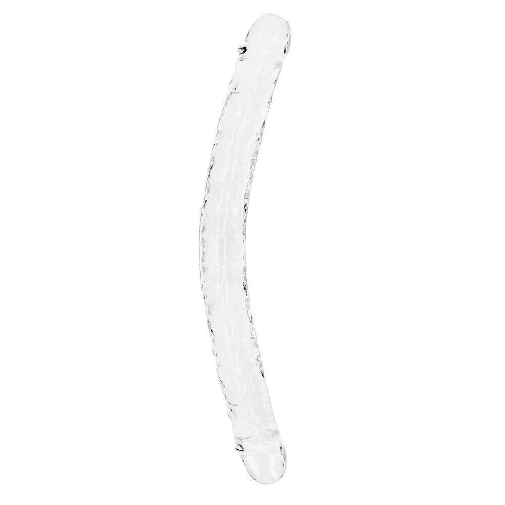 RealRock Crystal Clear Double Dong 18 in. Dual-Ended Dildo Clear - Not Very Vanilla