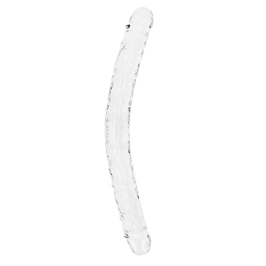 RealRock Crystal Clear Double Dong 18 in. Dual-Ended Dildo Clear - Not Very Vanilla