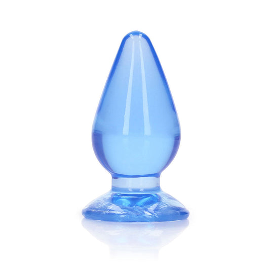 RealRock Crystal Clear 3.5 in. Anal Plug Blue - Not Very Vanilla