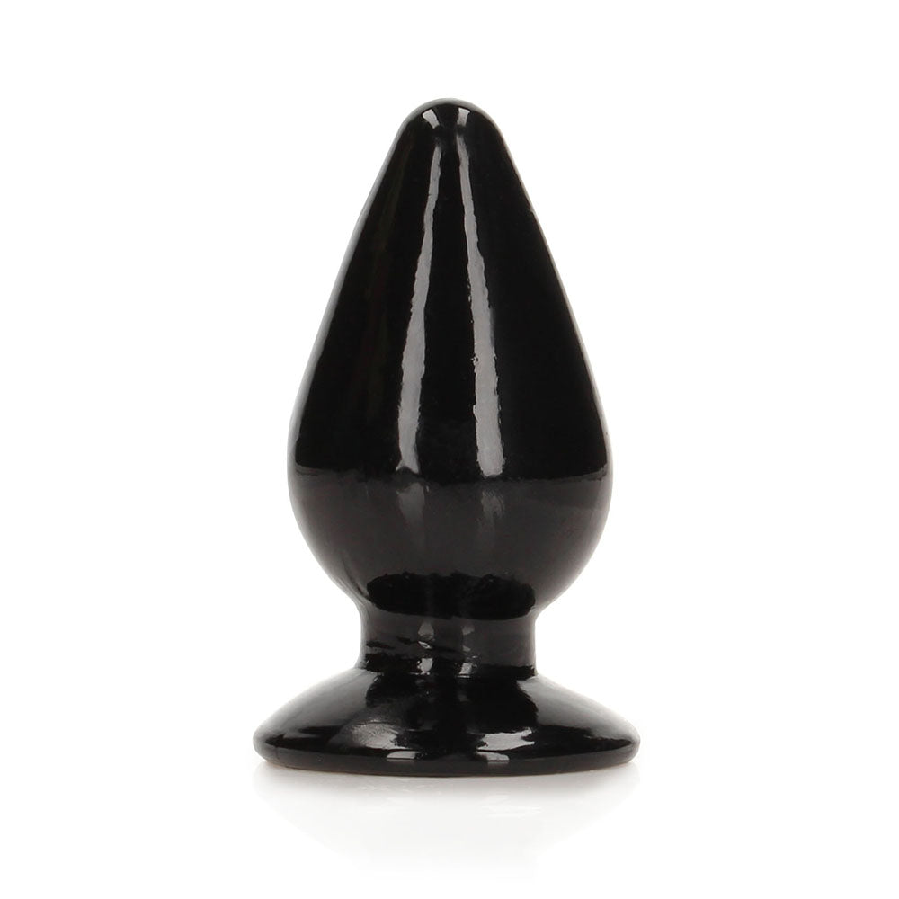 RealRock Crystal Clear 4.5 in. Anal Plug Black - Not Very Vanilla