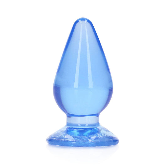 RealRock Crystal Clear 4.5 in. Anal Plug Blue - Not Very Vanilla