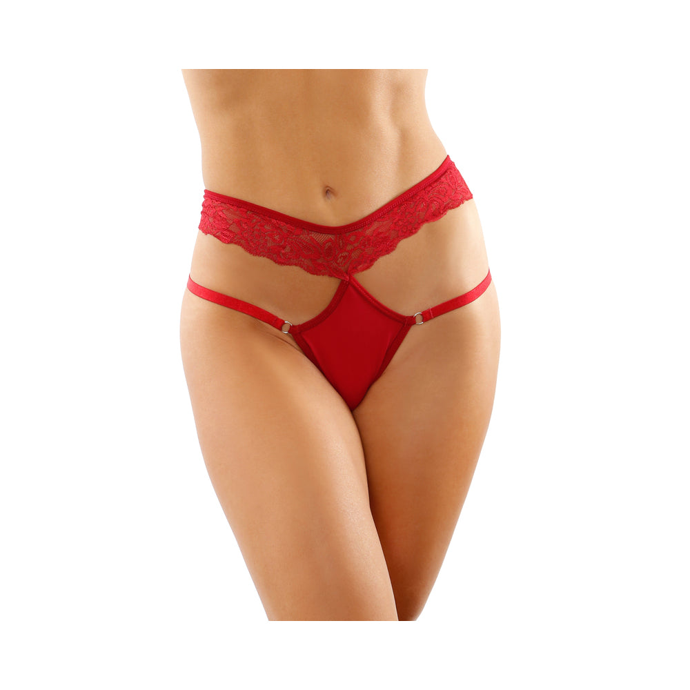 Ren Microfiber Panty With Double-Strap Waistband Red S/M - Not Very Vanilla