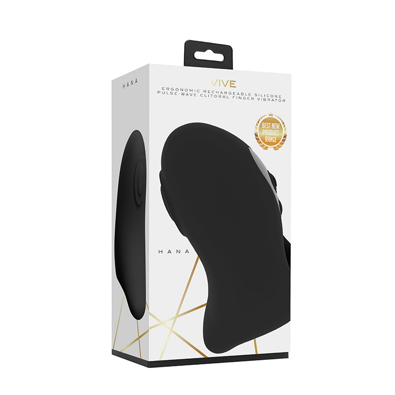 VIVE HANA Rechargeable Pulse-Wave Silicone Finger Vibrator Black - Not Very Vanilla