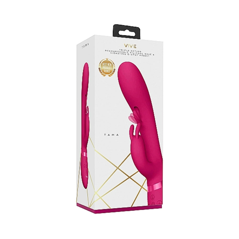 VIVE TAMA Rechargeable Wave Silicone Rabbit Vibrator Pink - Not Very Vanilla